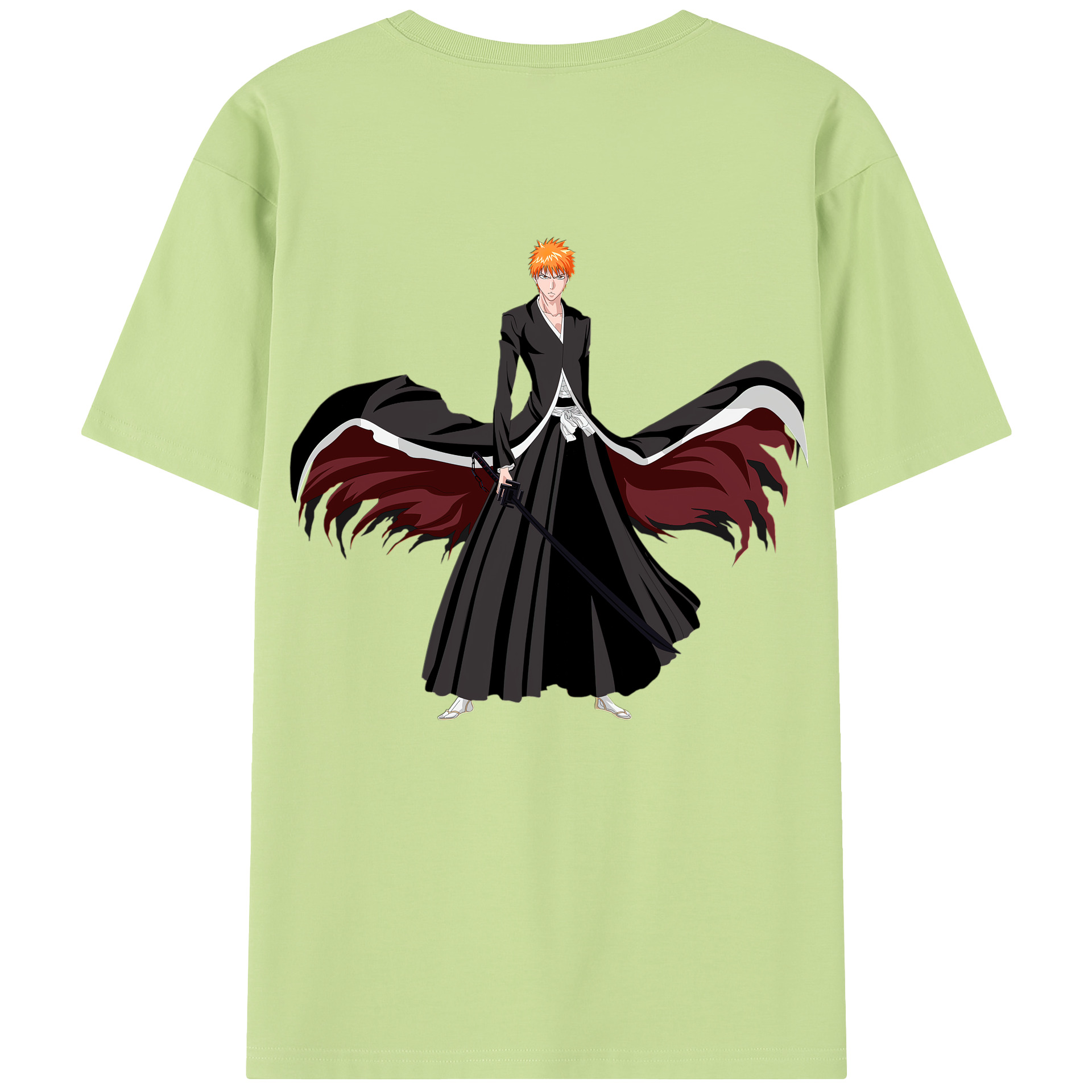 （画像用） ブリーチ 黒崎一護（くろさき いちご）BLEACH Kurosaki Ichigo 綿100％半袖Tシャツ（背面プリント）